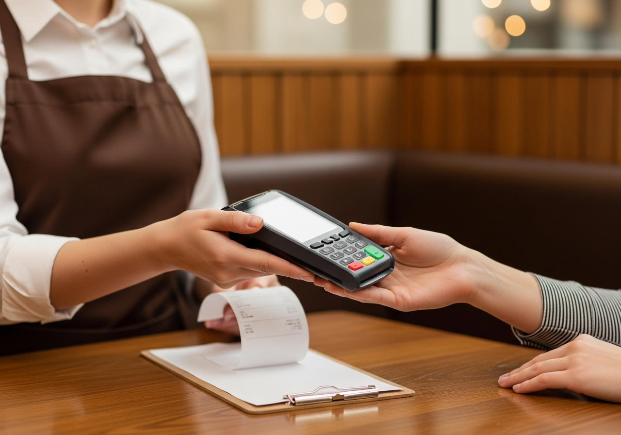 Merchant processing card payment