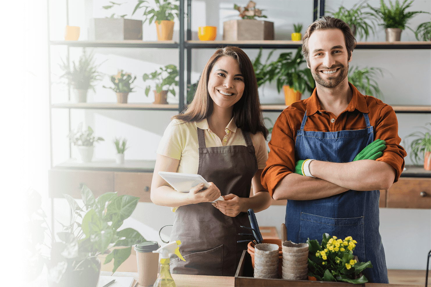 Small business owner reviewing capital funding